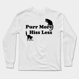 Lispe Cats Purr More Hiss Less Long Sleeve T-Shirt